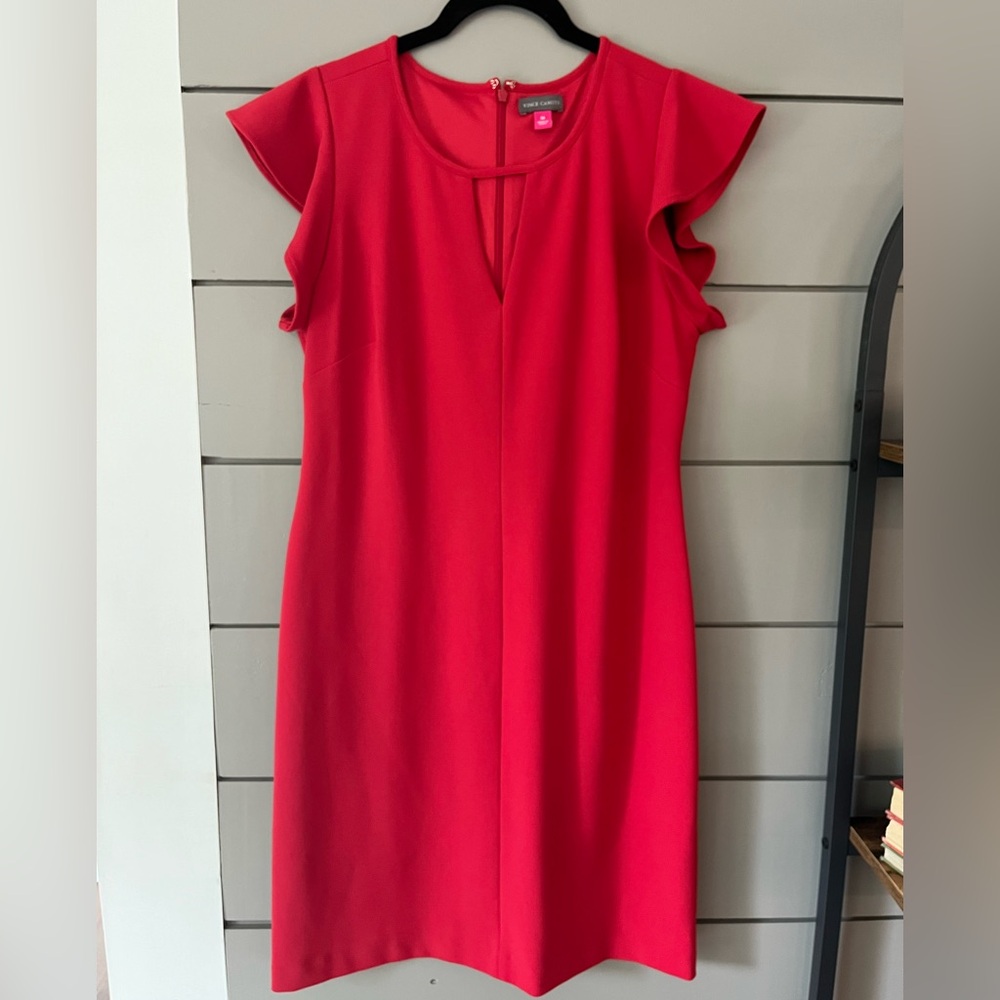 Vince Camuto Red Flutter Sleeve Crepe‎ Dress size M